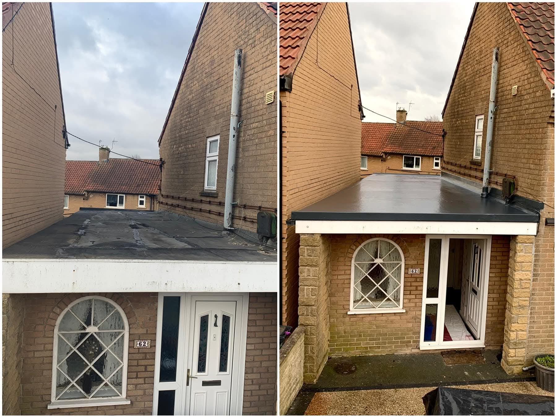 Flat Roof Before & After — GRP Fibreglass